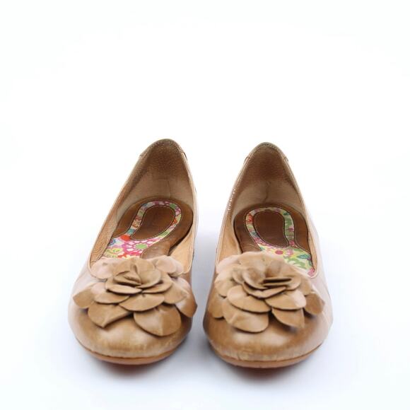 Born Tan Floral Ballet Flats - Picture 2 of 8